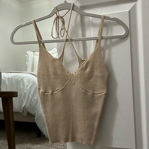 Criss cross front sweater tank
